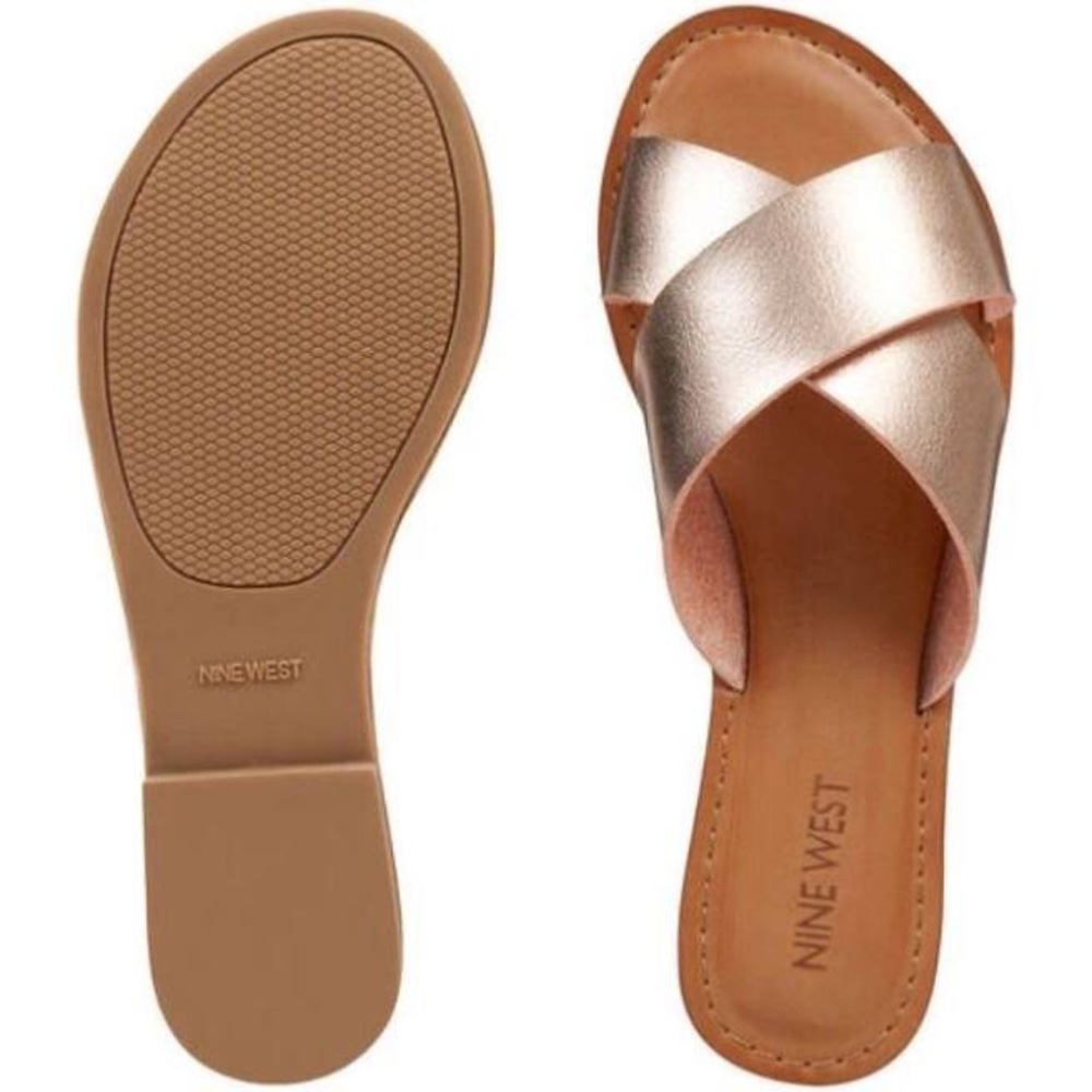 Nine West Rose Gold Slides/ Sandals Size 7.5
